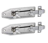 GAH-Alberts 112899 113278 - Cerrojo para ventana (recto, con trabilla fija, acero inoxidable, placa de 100 x 35 mm, 2 unidades)