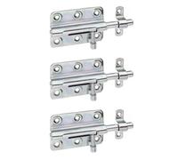 GAH-Alberts 129132 128975 - Pestillo de perno con mango redondo y lazo fijo, galvanizado en amarillo, placa de 80 x 59 mm, diámetro de perno de 10 mm, longitud total de 125 mm, juego de 3