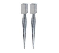 GAH-Alberts 208059 208288 - Soporte para postes de madera redondos o cuadrados, galvanizado en caliente, 61 x 61 mm, longitud total 750 mm, juego de 2