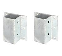 GAH-Alberts 208677 208721 - Soporte para postes para ladrillos en L y U o muros, para atornillar, galvanizado en caliente, 71 x 71 mm, 2 unidades