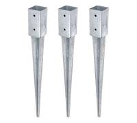 GAH-Alberts 211097 211271 - Soporte para postes de madera cuadrados, galvanizado en caliente, 71 x 71 mm/750 mm, 3 unidades