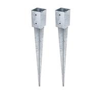 GAH-Alberts 211820 211301 - Soporte para postes de madera redondos o cuadrados, galvanizado en caliente, 91 x 91 mm, longitud total de 900 mm, juego de 2