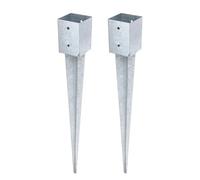 GAH-Alberts 211837 211318 - Soporte para postes de madera redondos o cuadrados, galvanizado en caliente, 101 x 101 mm, longitud total de 900 mm, juego de 2