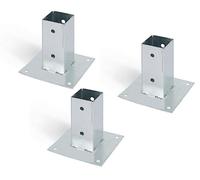 GAH-Alberts 211875 211608 - Casquillo atornillable para postes de madera redondos o cuadrados, galvanizado en caliente, 61 x 61 mm, 3 unidades