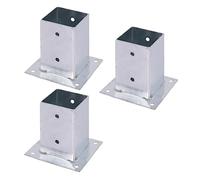 GAH-Alberts 211899 211639 - Casquillo atornillable para postes de madera redondos o cuadrados, galvanizado en caliente, 91 x 91 mm, 3 unidades