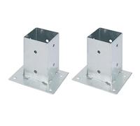 GAH-Alberts 212582 211745 - Juego de 2 casquillos atornillables para la fijación a ras rectas, galvanizados en caliente, 91 x 91 mm
