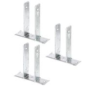 GAH-Alberts 212988 212766 - Soporte para postes en U, para atornillar, galvanizado en caliente, ancho interior de 71 mm, juego de 3
