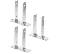 GAH-Alberts 212995 212780 - Soporte para postes en U, para atornillar, galvanizado en caliente, ancho interior de 81 mm, 3 unidades