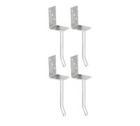 GAH-Alberts 215019 214005 - Soporte para postes en forma de L, con anclaje de hormigón de acero redondo | galvanizado en caliente | Ancho 80 mm | Longitud del acero estriado 200 mm | Juego de 4