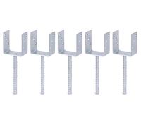 GAH-Alberts 215057 214265 - Soporte para postes en U (acero estriado, galvanizado en caliente, ancho interior de 91 mm, longitud de anclaje de hormigón de 200 mm, 5 unidades)