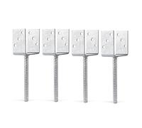 GAH-Alberts 215064 214289 - Soporte para postes en U (acero estriado, galvanizado en caliente, ancho interior de 101 mm, longitud de anclaje de hormigón de 200 mm, juego de 4 unidades)