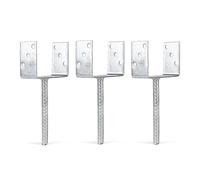 GAH-Alberts 215088 214302 - Soporte para postes en U (acero estriado, galvanizado en caliente, ancho interior de 141 mm, longitud de anclaje de 200 mm, juego de 3 unidades)