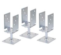 GAH-Alberts 215125 214500 - Soporte para postes en U (anchura ajustable y para atornillar, galvanizado en amarillo, ancho 71-131 mm, 3 unidades)