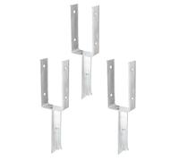 GAH-Alberts 215293 216795 - Soporte para postes en forma de U (hierro galvanizado, ancho interior de 101 mm, longitud de anclaje de hormigón de 200 mm, juego de 3 unidades)