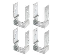 GAH-Alberts 215408 217624 - Soporte para postes en U para atornillar o para empotrar en hormigón, galvanizado en caliente, ancho interior de 91 mm, juego de 4