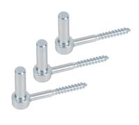 GAH-Alberts 306489 306748 - Bisagra para atornillar, gancho en J, con rosca cortada, galvanizada en azul, diámetro del mandril de 14 mm, longitud de 105 mm, juego de 3