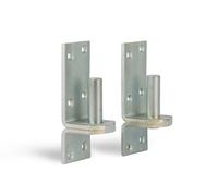 GAH-Alberts 311049 311315 - Juego de 2 topes con ganchos para puerta DI o DII, galvanizados en amarillo, mandril de 20 mm de diámetro, placa de 167 x 60 mm