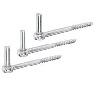 GAH-Alberts 312244 312237 - Bisagra para atornillar, gancho en forma de J, con rosca cortada, galvanizada en amarillo, diámetro del mandril de 13 mm, longitud de 165 mm, juego de 3