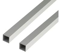 GAH-Alberts 497699 471668 - Tubo cuadrado | aluminio anodizado en color plata | 1000 x 40 x 40 mm | 2 unidades