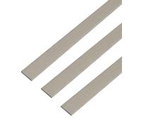 GAH-Alberts 499419 488673 Barra plana autoadhesiva en aluminio de alta calidad en diseño de acero inoxidable, longitud 1 m, ancho 20 mm, juego de 3