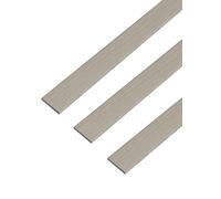 GAH-Alberts 499426 488680 Barra plana autoadhesiva en aluminio de calidad premium en diseño de acero inoxidable, longitud 1 m, ancho 25 mm, juego de 3