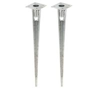 GAH-Alberts 663643 658670 - Soporte para postes de valla de acero galvanizado en caliente, longitud 750 mm, para postes de 38 mm de diámetro, juego de 2