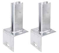 GAH-Alberts 663674 685690 - Soporte para postes de valla para valla de doble varilla (galvanizado en caliente, para atornillar, 60 x 40 mm, 2 unidades)