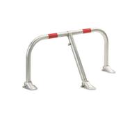 Gah-Alberts 691042 Spielberg - Barrera para parking (atornillable, galvanizada al fuego, cerradura de cilindro, 2 tiras rojas, 450 x 950 mm)
