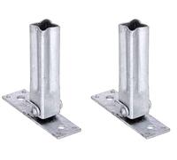 GAH-Alberts 701543 701512 - Soporte de pasamanos para postes universales (ajustable 90-45°, galvanizado en caliente, 2 unidades)