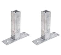 GAH-Alberts 701925 701901 - Soporte de pasamanos para postes universales, galvanizado en caliente, ancho 104 mm, profundidad 30 mm, juego de 2 unidades