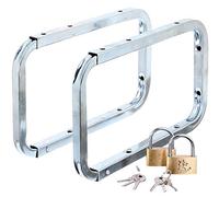 GAH-Alberts 802622 - Ganchos para escalera 216 x 138 mm, 2 unidades, con candado, y superficie galvanizada en azul