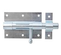 GAH-Alberts Alberts 137052 - Pestillo galvanizado con mango redondo y placa de 95 x 67 mm, pernos de 15,5 mm, longitud total de 135 mm, juego de 10 unidades