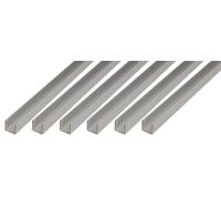 GAH-Alberts Perfil en U 498337 473839, aluminio anodizado plateado, 1000 x 16 x 13 mm, juego de 6