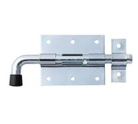 GAH-Alberts Pestillo galvanizado Alberts 137588, con mango redondo y placa de 80 x 66 mm, pernos de 11,5 mm, longitud total de 143 mm, juego de 10 unidades