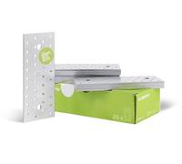 GAH-Alberts - Placa con agujeros (acero galvanizado por procedimiento sendzimir),200 x 80 mm / 25 unidades