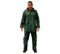 Gahibre Traje de Agua Completo | Chubasquero Plegable y Ligero | Traje Impermeable de Trabajo | Impermeable Pantalón y Chaqueta | Color Verde Talla XL