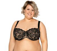 Gaia 534M Chantal Sujetador Sin Relleno, Elegante Y Tentador (Disponibles Braguitas A Juego)- Hecho En UE, Negro-Beige,120H