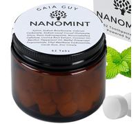 Gaia Guy NanoMint - Pasta de dientes sin flúor | Pastillas de pasta de dientes remineralizante de nano hidroxiapatita - Nano hidroxiapatita (nHA), sin plástico, tarro de vidrio ecológico | 62 pestañas