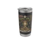 Gaia Madre Tierra Árbol de la Vida Diosa Mitología Arte Vaso térmico de acero inoxidable de doble pared