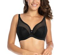 GAIA Sujetador Sonia Semi-Soft - Sujetador Semi-Reforzado - Sujetador De Cobertura Media - Sin Aros Laterales - Fuerte Soporte - Sujetador con Aros - Negro D85