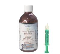 Gaia Vitae - CDS 3000 ppm - 500 ml Cristal Ámbar con Jeringa Estéril 10 ml - Solución Activada 0,3% en Agua Ultrapura
