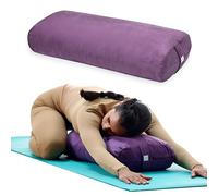 Gaiam Cojín de Yoga - Almohada de meditación Rectangular Larga - Cojín de Apoyo para Yoga restaurador y Sentarse en el Suelo - Asa de Transporte integrada - Funda Lavable a máquina - Morado