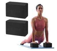 Gaiam Essentials Bloque de yoga (juego de 2) - Apoyo sin látex espuma EVA suave superficie antideslizante para yoga, pilates, meditación, color negro