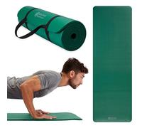 Gaiam Essentials - Esterilla de yoga gruesa para fitness y ejercicio con correa de transporte de fácil cincha, verde, 72 x 24 pulgadas, 2/5 pulgadas de grosor