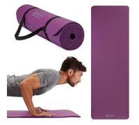 Gaiam Essentials - Esterilla de Yoga Gruesa para Fitness y Ejercicio Con Correa de Transporte, Morado, 72 x 24 x 2/5 Pulgadas (10 mm)