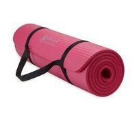 Gaiam Essentials Esterilla de yoga gruesa para fitness y ejercicios con correa de transporte fαcil de cinchar, color rosa, 72 pulgadas de largo x