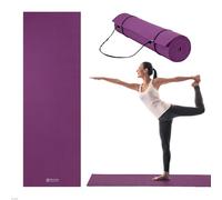 Gaiam Essentials Premium - Esterilla de yoga con soporte para esterilla de yoga, color morado, 72 pulgadas de largo x 24 pulgadas de ancho x 1/4 pulgadas de grosor