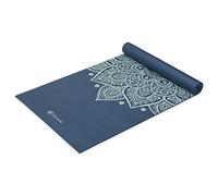Gaiam Esterilla de yoga con impresión premium antideslizante para ejercicio y fitness para todo tipo de yoga, pilates y entrenamientos de suelo, reloj de sol índigo, 5 mm
