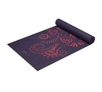 Gaiam - Esterilla de yoga con impresión prémium, extragruesa, antideslizante, para todo tipo de yoga, pilates y entrenamientos en el suelo, espiral color berenjena, 6 mm