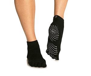 Gaiam Grippy Calcetines de Yoga, Unisex Adulto, Negro/Gris, M/L